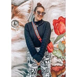 Gentle Herd Turtleneck Sweater size M Oversized Cashmere‎ Blend Black Luxe Cozy